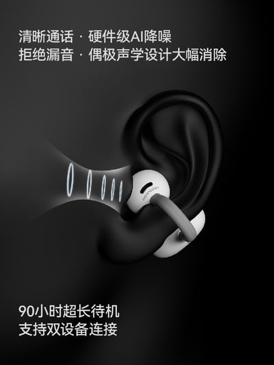 MOONDROP 水月雨 Pill 音樂膠囊耳夾式藍牙耳機｜HiFi音質 × AI降噪 × 零壓佩戴4