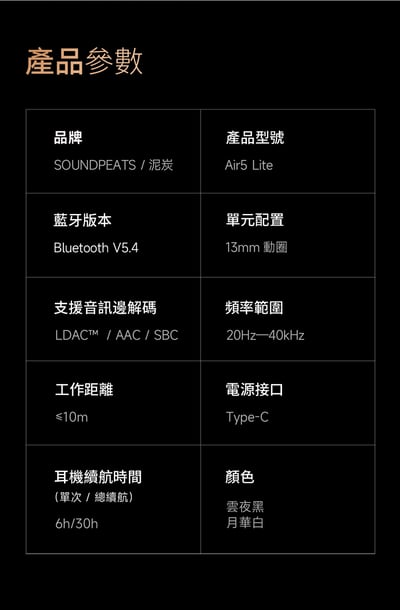 【SOUNDPEATS】Air5 Lite 真無線藍牙耳機｜輕盈零壓 Hi-Res 高音質 平頭塞設計19