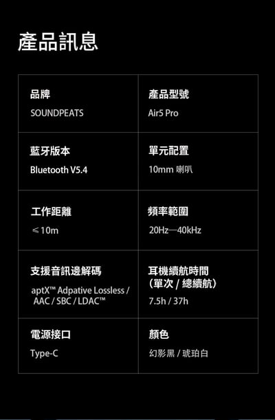 【SOUNDPEATS】Air5 Pro 真無線藍牙耳機｜旗艦降噪 Hi-Fi 音質19