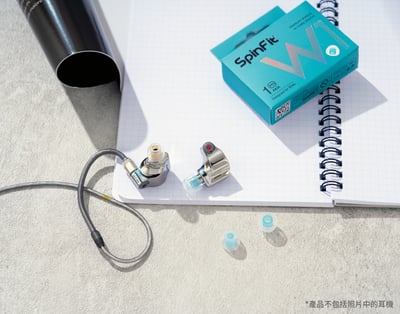 SpinFit W1矽膠耳塞 一對二入 , 雙層WAVE管芯9