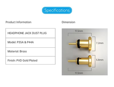 凱音 Cayin P35A & P44A 黃銅鍍金訂製防塵蓋 3.5mm/4.4mm7