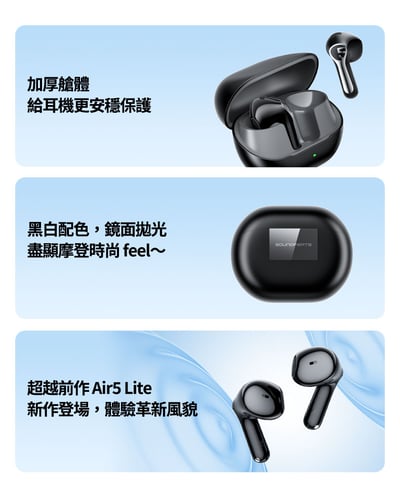 SOUNDPEATS Air6 HS 半入耳式藍牙耳機｜13mm 三磁複合動圈，日常聆聽輕鬆又有活力 🎧20