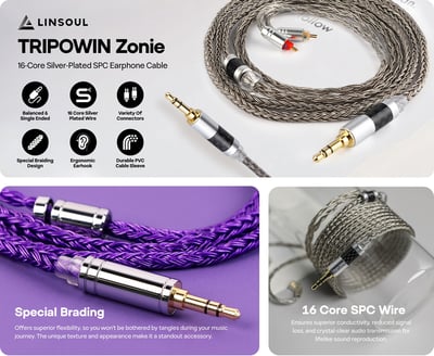 Tripowin Zonie 16芯鍍銀 耳機升級線｜平價入門首選・聲音全面升級4