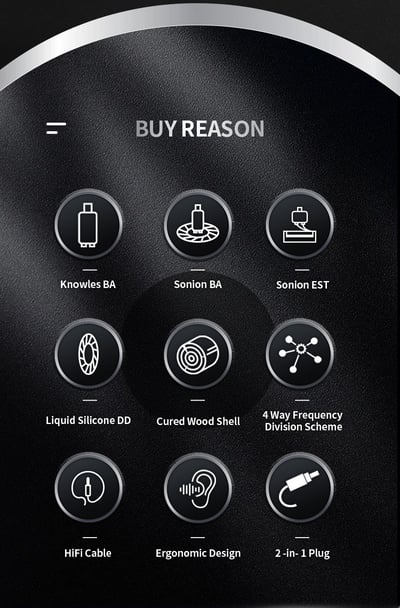 BGVP DM9 九單體(4動鐵/4靜電/1動圈) MMCX 可換線 耳道式耳機2