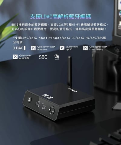 FiiO BR13 Hi-Fi藍牙解碼接收器 支援LDAC AptX Adaptive 一對二2