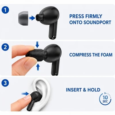 Comply TrueGrip for BOSE 記憶海綿替換耳塞｜一對二入・QuietComfort／QC II／Ultra 1、2 適用｜柔軟貼合，讓日常聆聽自在一些 🎧3