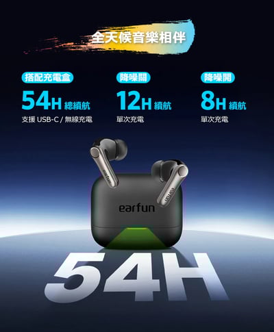 EarFun Air Pro 4+ 降噪真無線藍牙耳機 — 雙驅動高通旗艦，震撼降噪再進化8