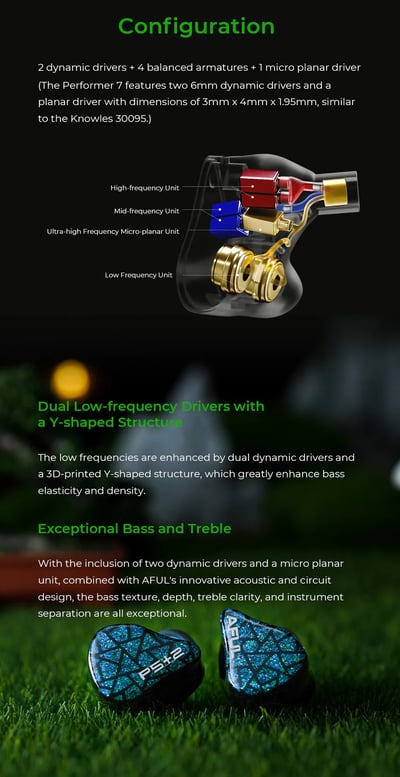 AFUL Acoustics Performer 5+2 / Performer 7 七混合單元 耳道式耳機 監聽 入耳3