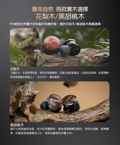 FiiO FP3 平板振膜 CM 可換線 原木 入耳式耳機 耳道式14