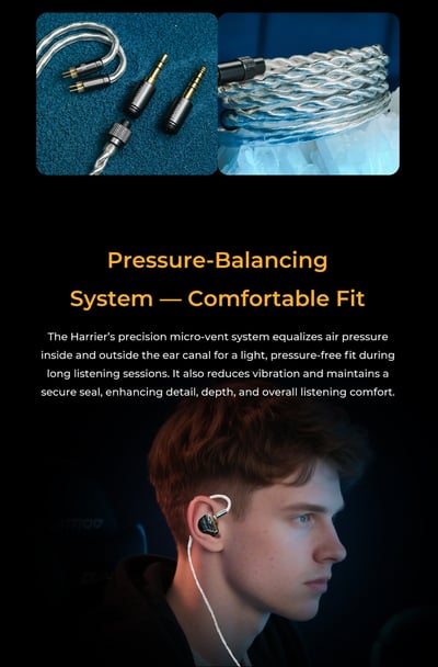 JUZEAR Harrier 冒險者 九單元混合架構 入耳式耳機 0.78雙針 可換插頭10