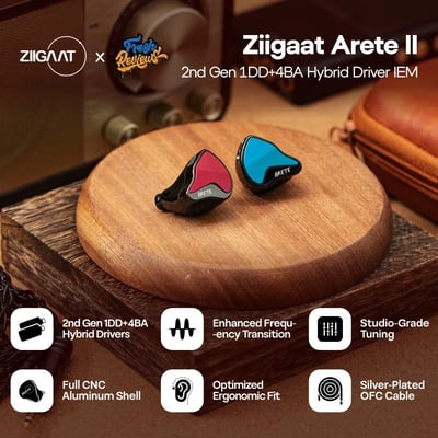 ZiiGaat x Fresh Reviews Arete II 第二代 1DD+4BA 混合單元入耳式耳機｜可切換低頻模式1