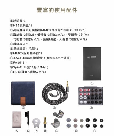 FiiO FA19 樓氏十單元動鐵 MMCX 單晶體純銀 可換線 入耳式耳機 耳道15