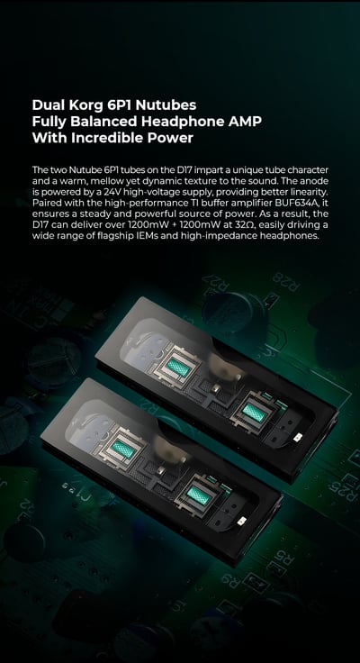 iBasso D17 Atheris｜R2R+1bit雙架構・雙Nutube真空管旗艦解碼耳擴 下單後7~10個工作天出貨7