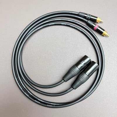 Power Praise × CANARE CAB217｜ 平衡 XLR公 轉 RCA公 一對 轉接線 訊號穩定轉換1