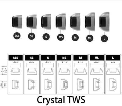 AZLA Crystal XELASTEC MAX 矽膠耳塞 (2對) Standard / TWS / AirPods Pro2