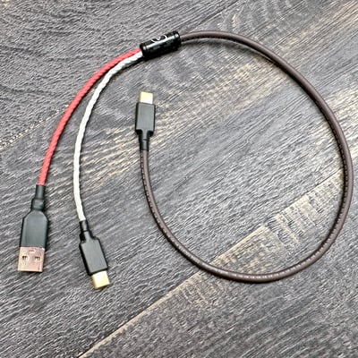 大力揚 Power Praise DL075 日本鐵三角 VENUS 維納斯 6N無氧銅鍍銀混編 小尾巴獨立供電線 雙TYPE C OTG USB DAC 線1