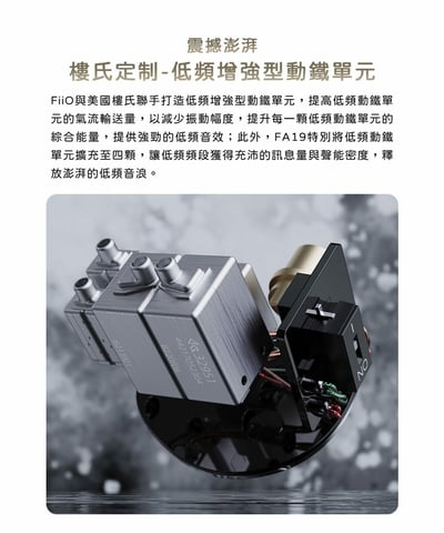 FiiO FA19 樓氏十單元動鐵 MMCX 單晶體純銀 可換線 入耳式耳機 耳道5