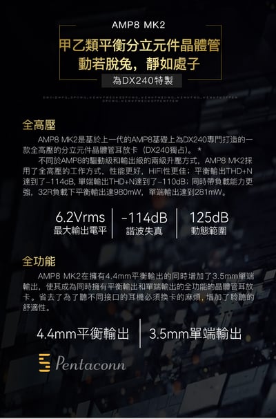 iBasso Audio AMP8 MK2 預購 DX240 專用 4.4mm & 3.5mm 高壓分立晶體管卡3