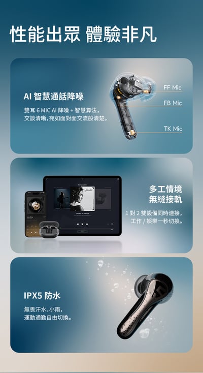 【SOUNDPEATS】Air5 Pro 真無線藍牙耳機｜旗艦降噪 Hi-Fi 音質16