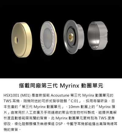 日本 Acoustune HSX1001 (M01) 真無線耳機｜模組化設計 × 第三代動圈單元 × 無線有線雙模擴充3