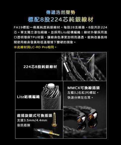 FiiO FA19 樓氏十單元動鐵 MMCX 單晶體純銀 可換線 入耳式耳機 耳道13