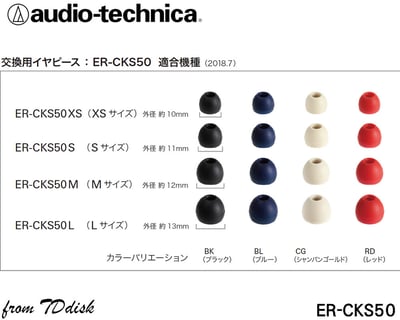 Audio-Technica 日本鐵三角 ER-CKS50 耳機矽膠套 三對六入3