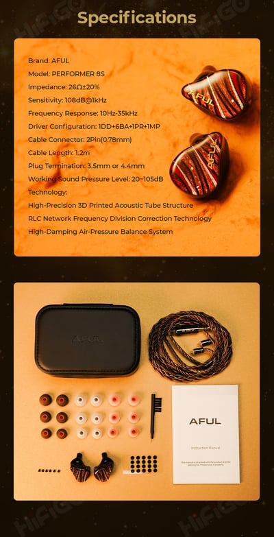 AFUL Acoustics Performer 8S 木星迴響 四混合單元 入耳式耳機 監聽 ｜飽滿、開闊，細節與音樂感一次展開14