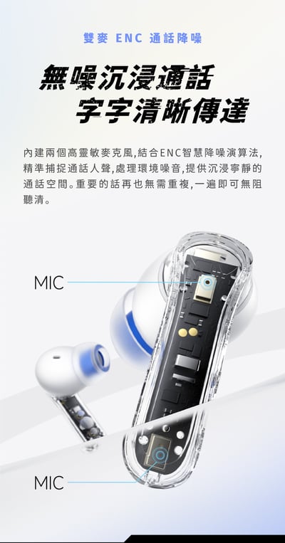 【SoundPeats】Clear 真無線藍牙耳機 (入耳/通話降噪/40hr/藍芽5.3)7