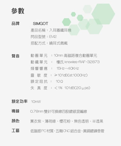 SIMGOT EM2 洛神系列圈鐵 入耳式耳機 可換線(CM插針)耳道式耳機8