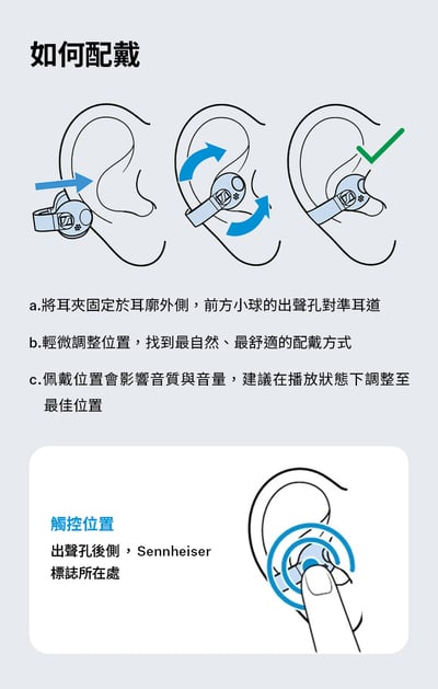 Sennheiser ACCENTUM Clip AOWS1 耳夾式藍牙耳機 ｜開放式耳夾設計，讓音樂陪著你，也保留與周遭環境的連結17