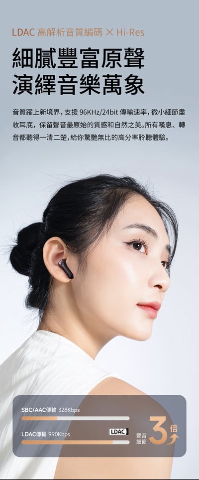 【SOUNDPEATS】Air5 Lite 真無線藍牙耳機｜輕盈零壓 Hi-Res 高音質 平頭塞設計6