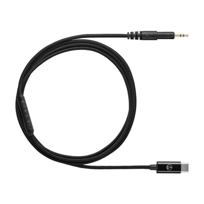 Audio-Technica 鐵三角 AT-HC2C/1.2 USB-C to 2.5mm M50x/HD598 耳機替換線｜內建數位類比轉換3
