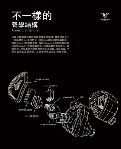 香港 Panther Audio 金龍王 GOLDEN DRAGON KING 十一單元 四混合骨傳導 入耳式耳機 耳道式6