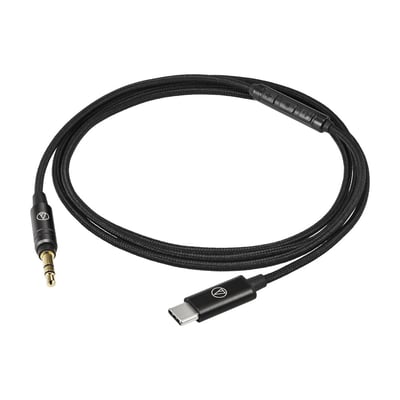Audio-Technica 鐵三角 AT-HC3C/1.2 USB-C to 3.5mm 耳機替換線｜內建數位類比轉換2