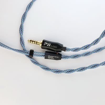 PWAudio Ainishiki 藍錦 耳機升級線｜4芯銅導體・正負極非對稱設計・藍金編織外套3