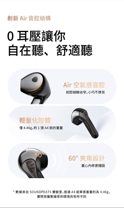 【SOUNDPEATS】Air5 Lite 真無線藍牙耳機｜輕盈零壓 Hi-Res 高音質 平頭塞設計12