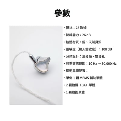 Heartfield 心境 Silberia 希爾貝婭 混合單體入耳式耳機｜珠寶工藝與 MEMS 創新聲學2