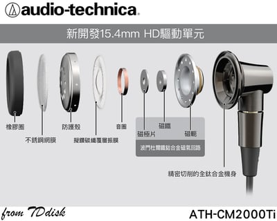 Audio-technica 日本鐵三角 ATH-CM2000Ti 耳塞式耳機 平頭塞 (台灣鐵三角公司貨)3