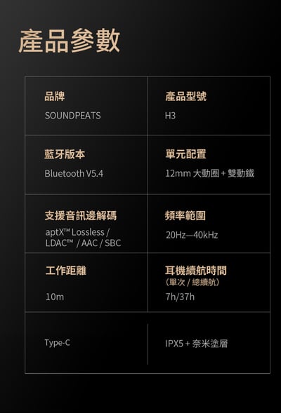 SOUNDPEATS H3 Hi-Fi 藍牙耳機｜旗艦三單體 降噪王者登場24