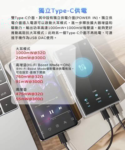 【FiiO】 M23 高階無損隨身音樂播放器-藍/銀二色4