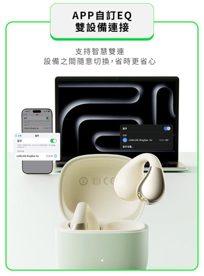 LINKLIKE RingStar Air 耳夾式藍牙耳機｜水滴貼合設計・無感佩戴・360° 空間環繞音效20