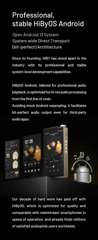 HiBy RS8 II 新世代旗艦級 AI 音色模擬 Hi-Fi 播放器｜DARWIN III R2R 架構 × Qualcomm 8Gen2 平台 × 46.8Wh 高電壓電池18
