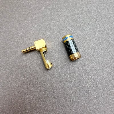 雅高聆 ACROLINK CF-3.5L 3.5mm TRS L式碳纖維鍍金焊接頭｜7mm 出線孔2