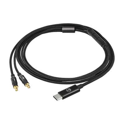 Audio-Technica 鐵三角 AT-HC1C/1.2 USB-C to A2DC 耳機替換線｜內建數位類比轉換2