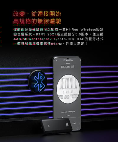 FiiO BTR5 旗艦隨身Hi-Fi藍牙音樂接收器(MQA版)5