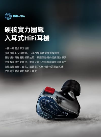 iKKO OH10S 圈鐵雙單元 耳道式耳機 光感變色玻璃飾面7