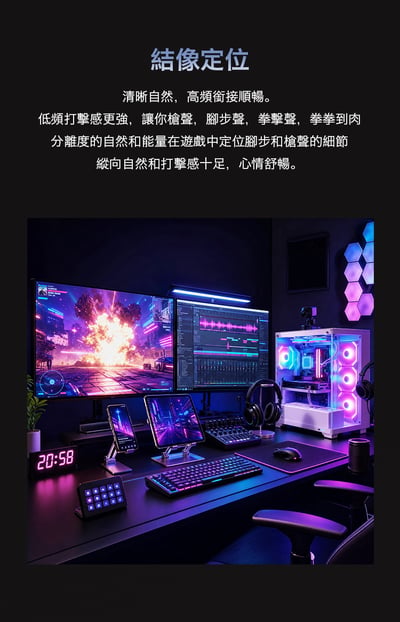 COZOY D2 入耳式耳機 雙動圈物理分頻｜低頻有勁，人聲有厚度，聽歌也能兼顧遊戲 🎧8