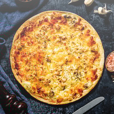 蒜香奶油白醬雞披薩 (8吋) Alfredo Chicken Pizza1