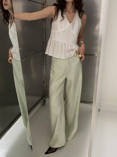 細緻觸感夏日棉麻長褲1