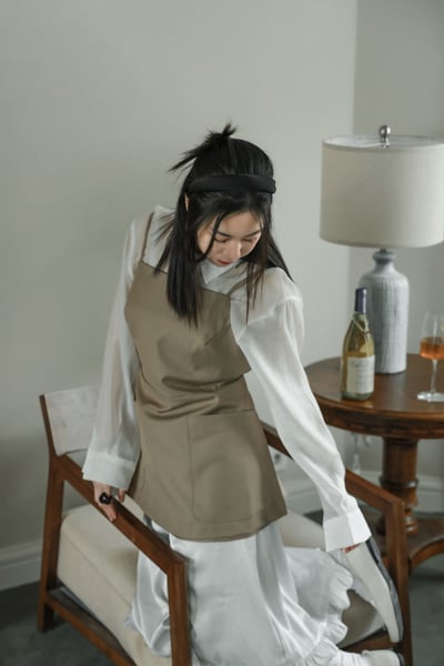 後綁腰質感西裝背心裙4